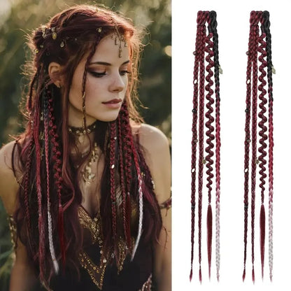 🌿 Boho Beaded Clip-In Braids – Effortless Festival & Everyday Hair Transformation