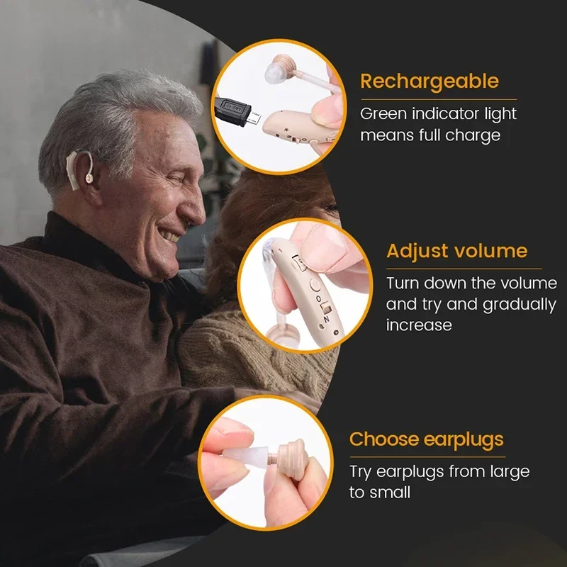 Rechargeable BTE Hearing Aid G-25-BG