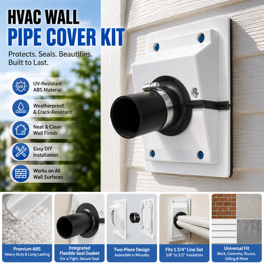 HVAC Wall Penetration and Duct Kit Cover---for Indoor and Outdoor Air Conditioning Systems