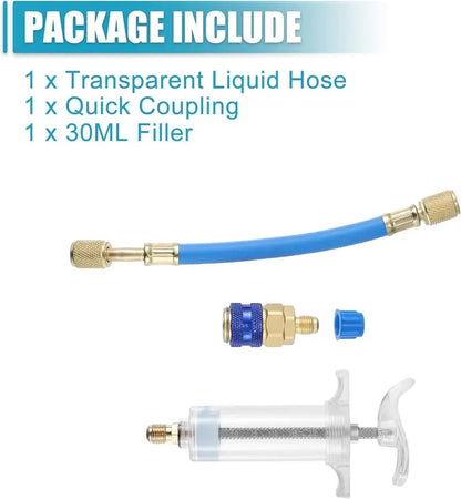30ml AC Oil & Dye Injector Kit – Quick Connect for Automotive & HVAC Systems