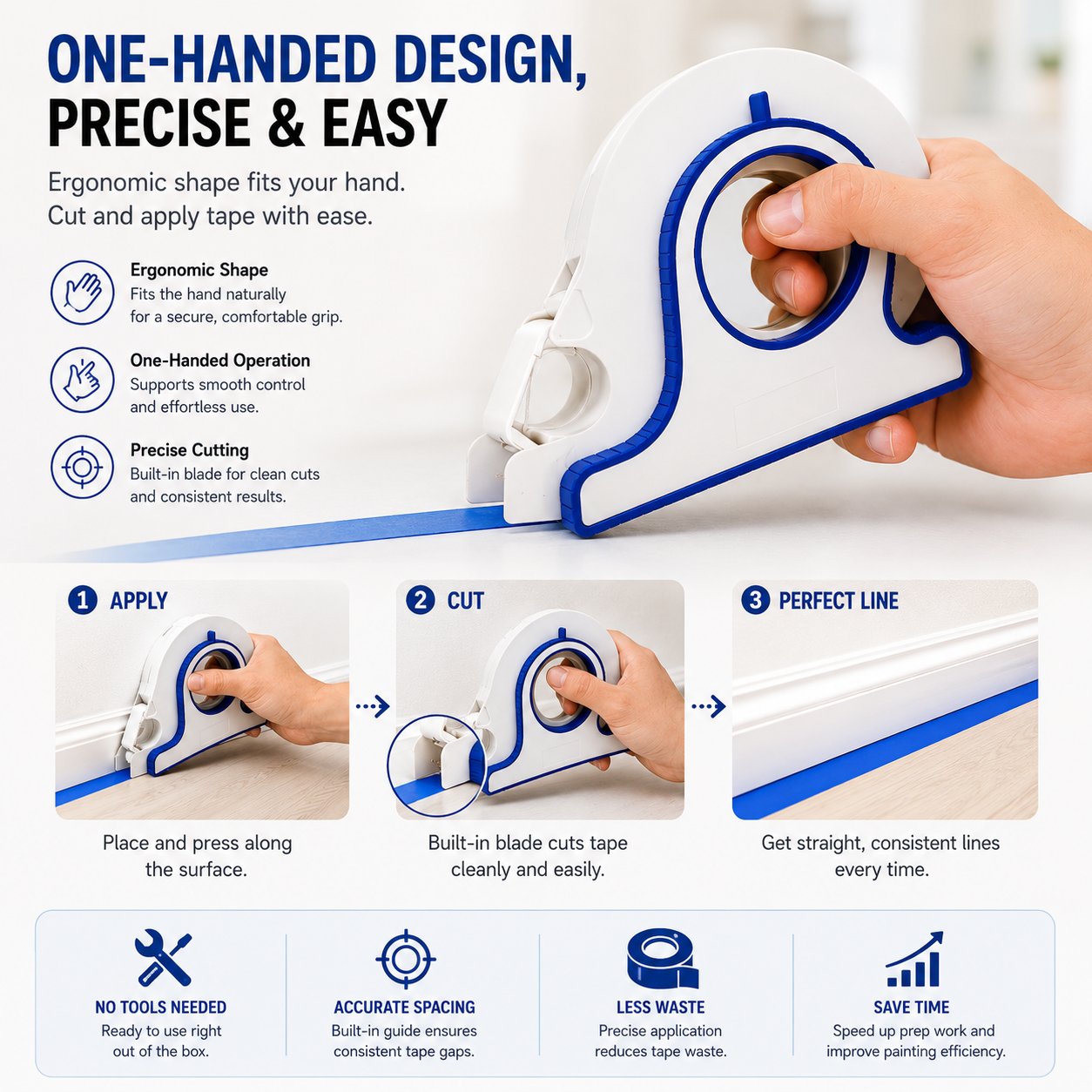 High-efficiency Painter Masking Tape Applicator