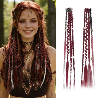 🌿 Boho Beaded Clip-In Braids – Effortless Festival & Everyday Hair Transformation