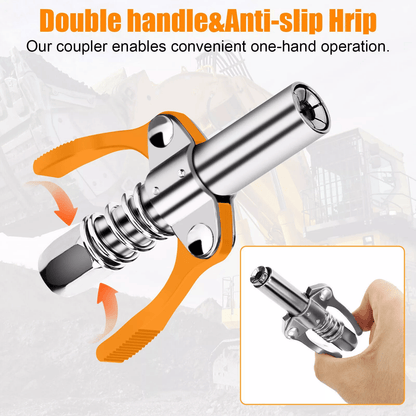 12000PSI 6-Jaw Stainless Steel Leak-Proof Universal Grease Gun Coupler