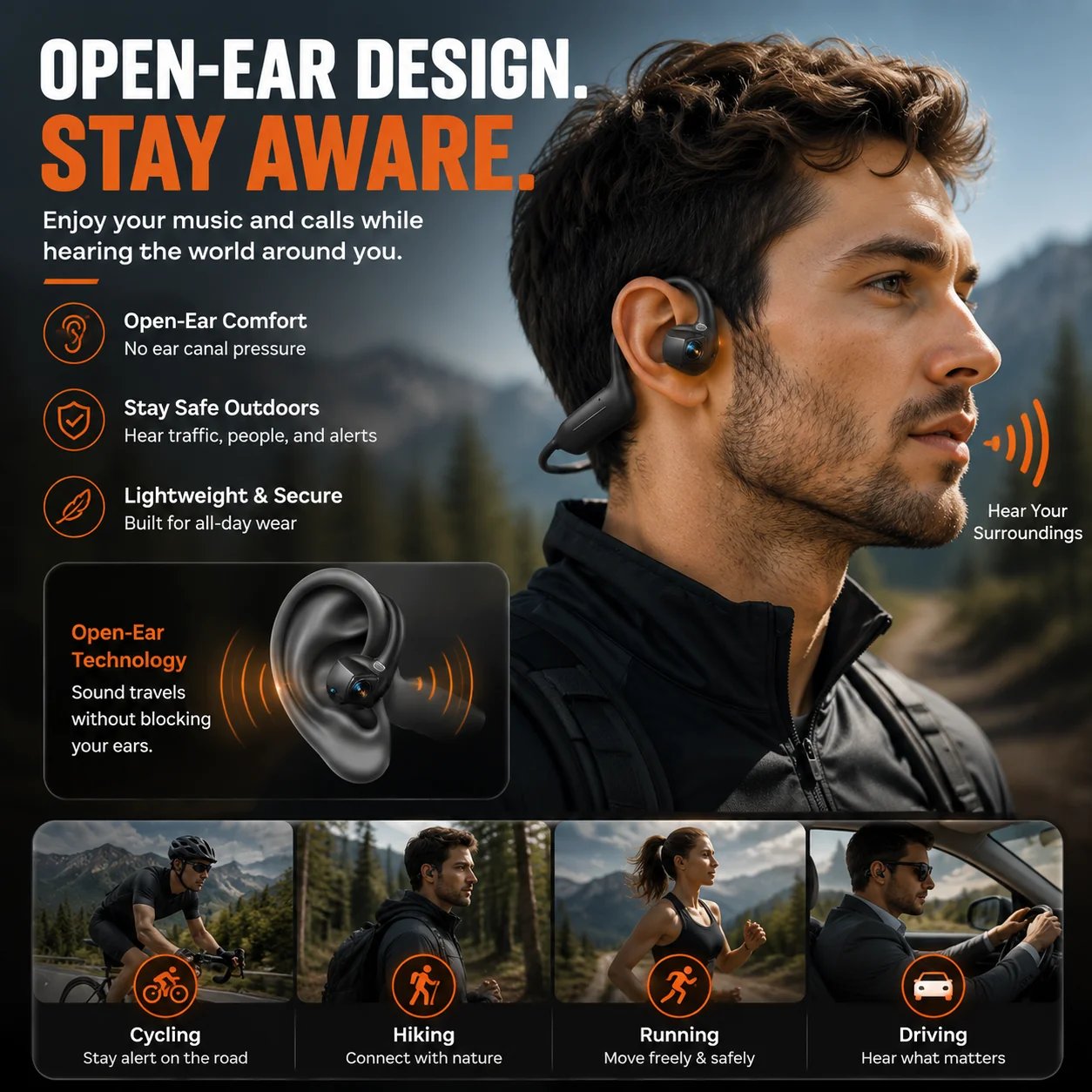 🏆 50K+ SOLD! 49% OFF🎧 8MP Smart Camera Open-Ear Headset – POV Video, Calls & AI Assistance 🎥⛺