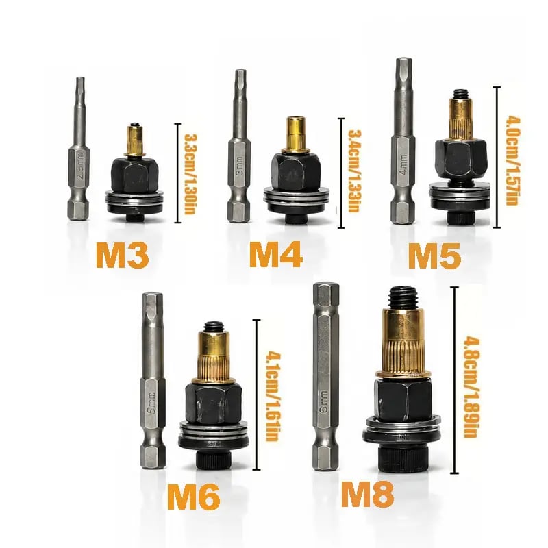 Head Rivet Nut Tool, M3 M4 M5 M6 M8 Rivnut Kit