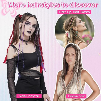 🌿 Boho Beaded Clip-In Braids – Effortless Festival & Everyday Hair Transformation
