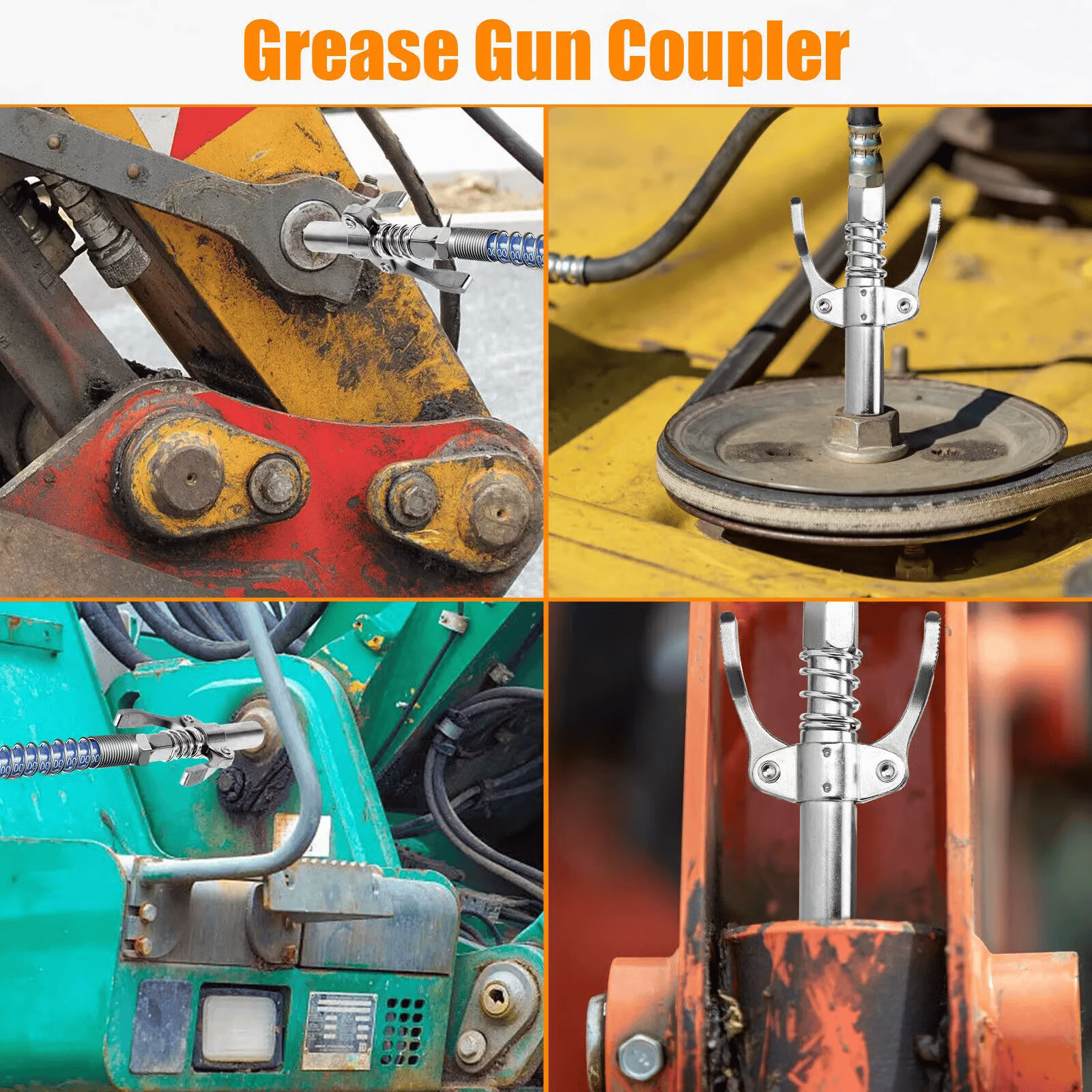 12000PSI 6-Jaw Stainless Steel Leak-Proof Universal Grease Gun Coupler