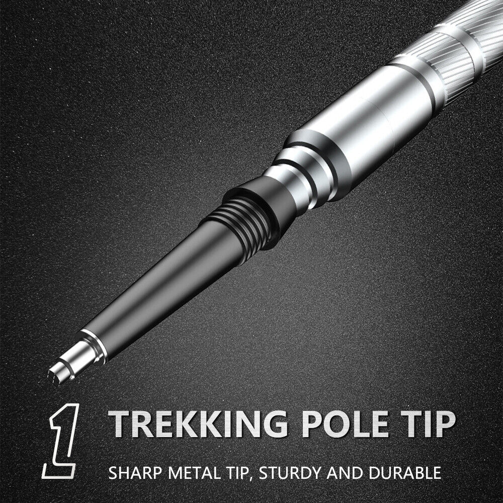 Outdoor Survival Hiking Walking Stick – Collapsible Survival Trekking Pole