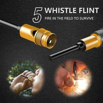 Outdoor Survival Hiking Walking Stick – Collapsible Survival Trekking Pole