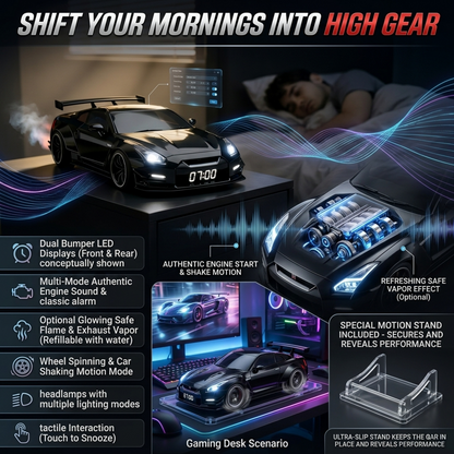 🏎️Hypercar Alarm Clock⏰Realistic Engine & Light Effects🔥