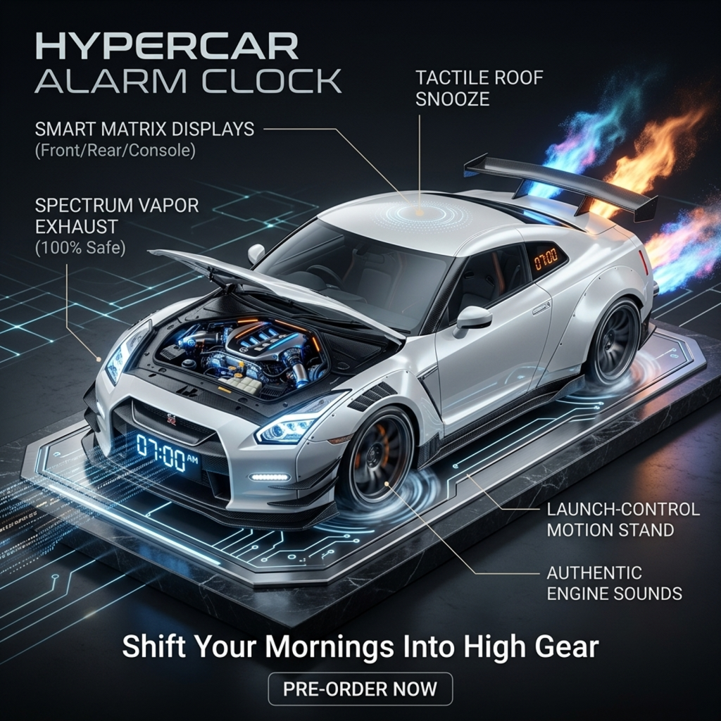 🏎️Hypercar Alarm Clock⏰Realistic Engine & Light Effects🔥